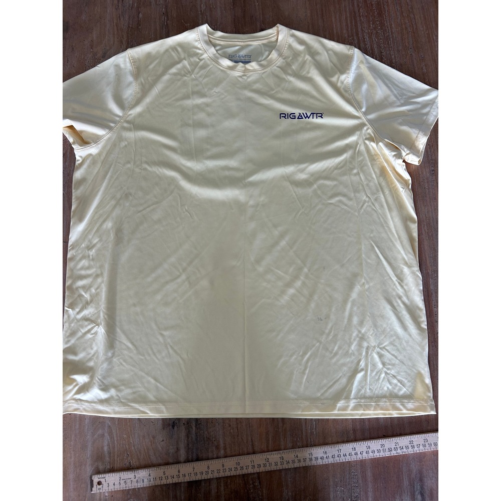 Rig & Water Yellow‎ Marlin Graphic Performance T-Shirt Mens XXL Fishing Gym